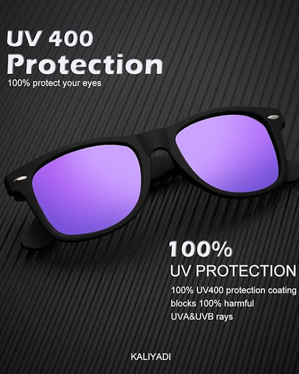 KALIYADI Polarized Sunglasses for Men and Women Matte Finish Sun glasses Color Mirror Lens UV Blocking (3 Pack)