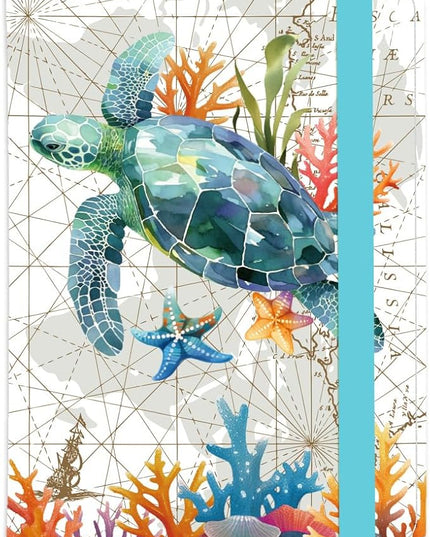 Sea Turtle Leather Passport Holder Cover Blue Ocean Travel Wallet Passport Case with Credit Card Slots for Women Men Travelling Essentials for Flying