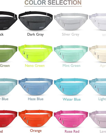 MAXTOP Large Crossbody Fanny Pack with 4-Zipper Pockets,Gifts for Enjoy Sports Festival Workout Traveling Running Casual Hands-Free Wallets Waist Pack Phone Bag Carrying All Phones
