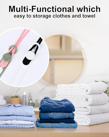 32Pcs Silicone Cable Ties, Data Cable Organizer Silicone Cable Straps Cord Ties Wrap Reusable Wire Organizers Elastic Cables Cord Management Organizers for Electronics, Home, Office, School, Travel