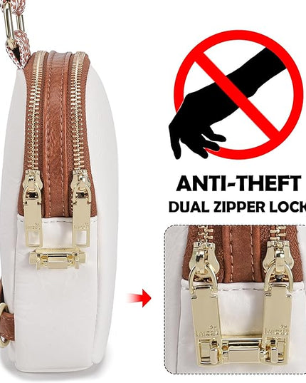 INICAT Small Anti Theft Crossbody Bags Women Valentine's Day Gifts, Vegan Leather Sling Cross Body Purse Travel Essentials
