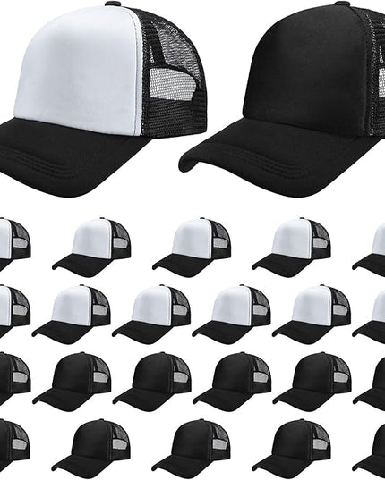 Giegxin 24 Pcs Mesh Trucker Hats Bulk Baseball Cap Beach Hat for Men and Women Wholesale Structured Front Panel Back Ball Cap