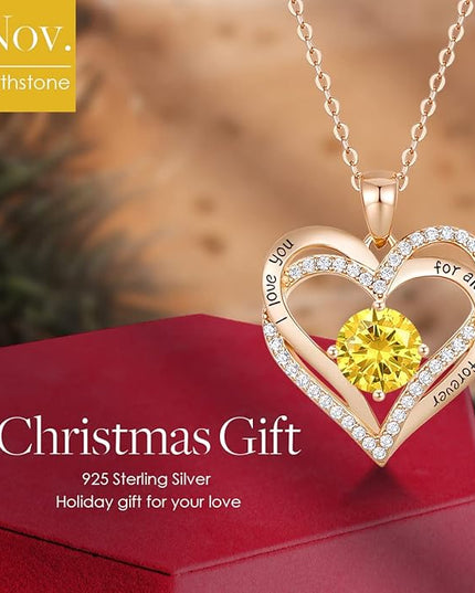 CDE Forever Love Heart Necklaces for Women, Wedding Anniversary, Birthday Mothers Day Christmas Day Gifts for Mom, Mother, Wife, friend, S925 Silver Jewelry with Birthstone Pendant