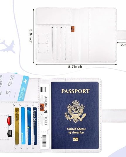COSHAYSOO Personalized RFID Passport Holder for Travel Women Passports Cover Case Air Essentials Airplane Flight Accessories Airline Plane Flying Must Haves Christmas Gifts Floral Flower Graphic