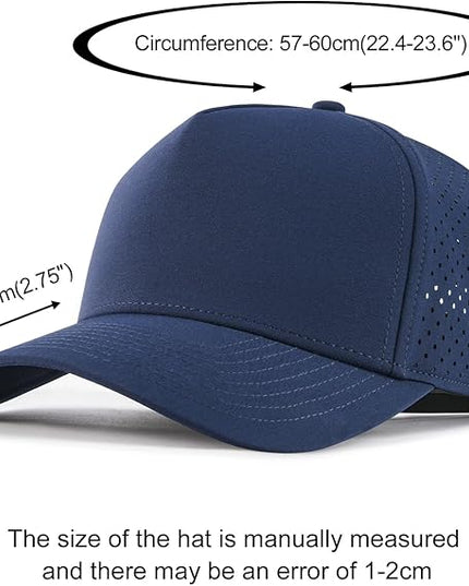 BOTVELA Men Adjustable Snapback Baseball Cap Vented Performance Laser Cut Mesh Hat