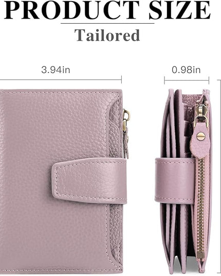 FALAN MULE Small Wallet for Women Leather Bifold Compact RFID Blocking Small Womens Wallet Purse