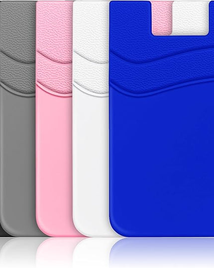 SHANSHUI Phone Card Holder, Phone Wallet Stick on Business Card Holder Pocket Compatible for iPhone 11 Pro and Most Smartphones - 5PCS