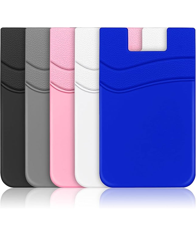 SHANSHUI Phone Card Holder, Phone Wallet Stick on Business Card Holder Pocket Compatible for iPhone 11 Pro and Most Smartphones - 5PCS