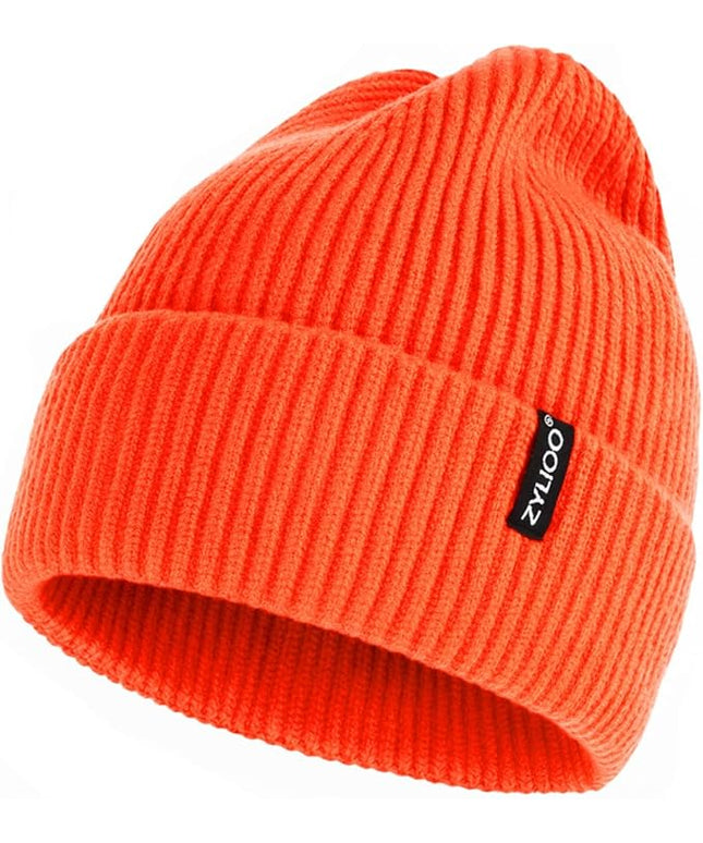 Zylioo Oversize Beanie Hats, XXL Big Size Ribbed Knit Cuffed Winter Hat for Cold Weather, Warm Skull Watch Cap