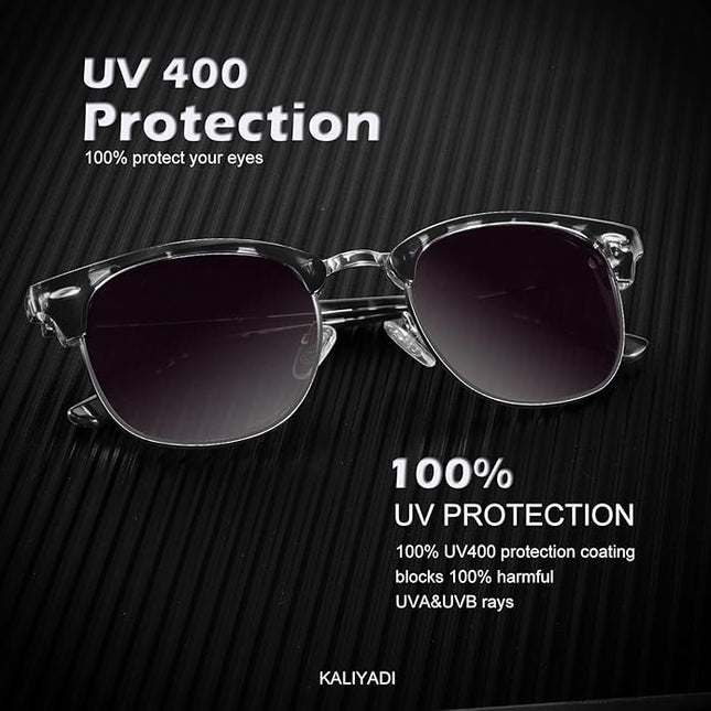 KALIYADI Polarized Sunglasses for Men and Women Semi-Rimless Frame Driving Sun glasses UV Blocking