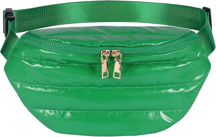 Fanny Packs for Women Fashion Waist Packs Quilted Puffer Belt Bag Puffy Crossbody Bags Sling Purse for Women Travel Running