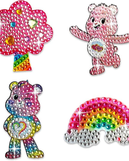 StickerBeans® Rhinestone Stickers – Care Bears 4-Pack, 2” x 2” Each, Unique Sparkly Cut-to-Shape for Collecting, Trading, Decorating Laptops, Phone Cases, Scrapbooks, for Kids, Teens, & Adults