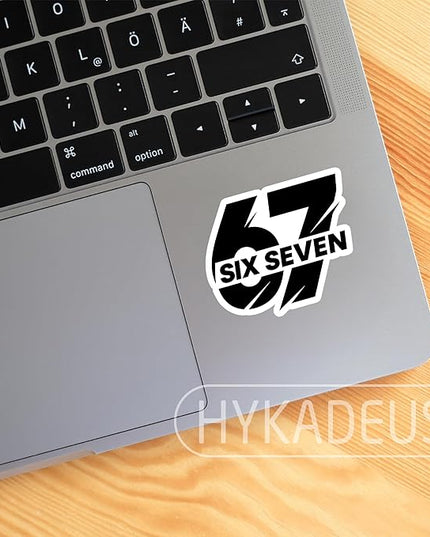 (3Pcs) Funny Six Seven 67 Stickers 6 7 Meme Vinyl Decals Waterproof for Water Bottle, Laptop, Phone Case, Tumbler, Helmet, Scrapbook, 3" x 2.5"