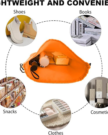 GoodtoU Drawstring Bags, Nylon Backpack Draw String Back Bag Cinch Sack Gym Bag for Sport, Traveling, Team (Orange, 16Pcs)
