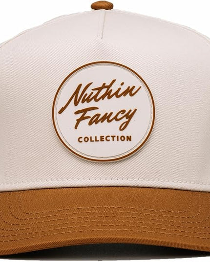 Nuthin Fancy Comus Snapback Hat, Everyday 5-Panel High Crown Canvas Trucker Hat for Men & Women