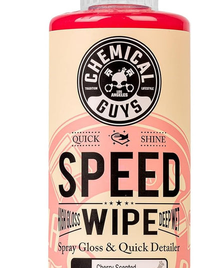 Chemical Guys Speed Wipe Quick Detailer - High Gloss, Streak-Free Shine, Detail Spray for Cars, Trucks, Motorcycles, RVs, and More, Safe on Paint, Glass, Wheels, and Trim, Cherry Scent, 16 fl oz