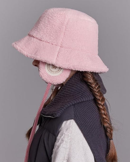 New SKADI Fleece Earmuff Bucket Hat for Winter Warm Ear Protection | Soft Cozy Fleece Bucket Hat for Women & Men