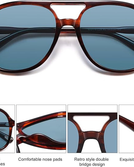 SOJOS Retro Polarized Aviator Sunglasses Womens Mens Classic 70s 80s Vintage Trendy Square Aviators SJ2174