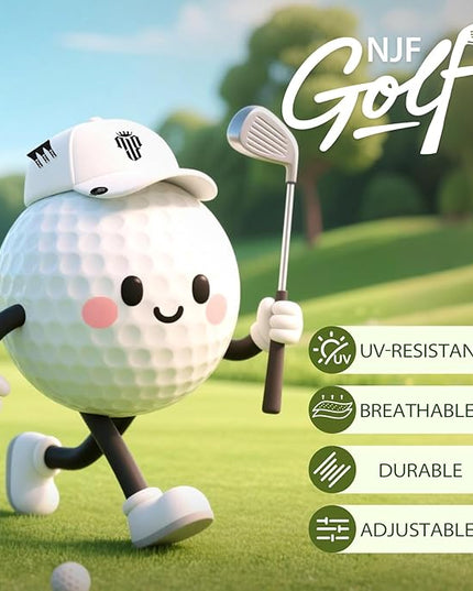 NJF Golf™ Hat Men - Breathable Mens Golf Hats, Adjustable Rope Snapback Cap, Convenient Cap with Tee Holder