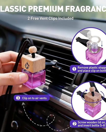 Car Air Freshener Hanging 2 Pack, Vanilla Cream Scent Car Air Fresheners Diffuser, Long Lasting Car Fragrance, Cute Car Accessories for Women