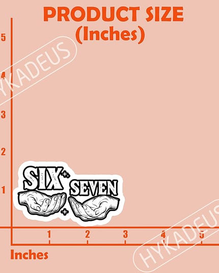 (3Pcs) Six Seven 67 Stickers Funny Gen Alpha Slang 6 7 Hands Vinyl Decals Waterproof for Laptop, Water Bottle, Tumbler, Phone Case, Scrapbook, 3" x 1.8"