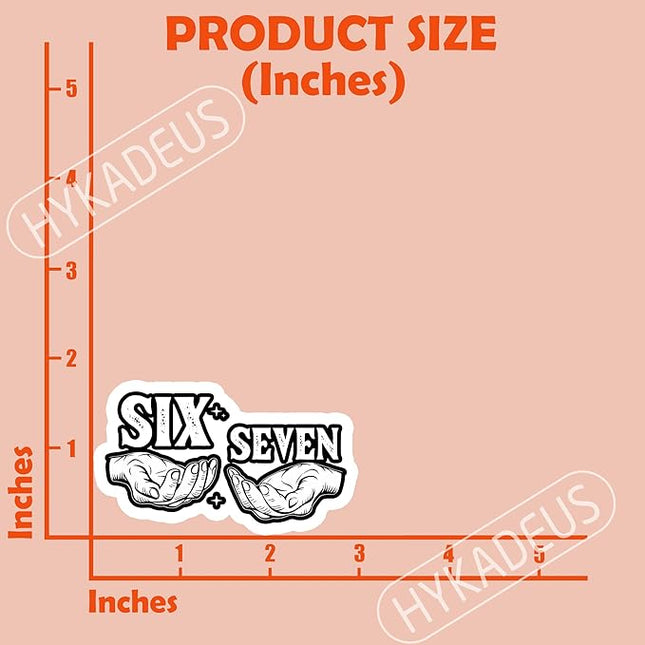 (3Pcs) Six Seven 67 Stickers Funny Gen Alpha Slang 6 7 Hands Vinyl Decals Waterproof for Laptop, Water Bottle, Tumbler, Phone Case, Scrapbook, 3" x 1.8"