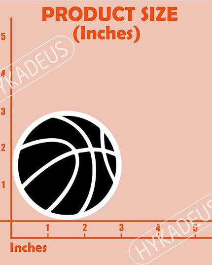 (3Pcs) Black Basketball Stickers Waterproof Vinyl Basketball Ball Decals for Water Bottle, Tumbler, Phone Case, Poster Board, Laptop, Scrapbooking, Team Players, Coach, 3" x 3"