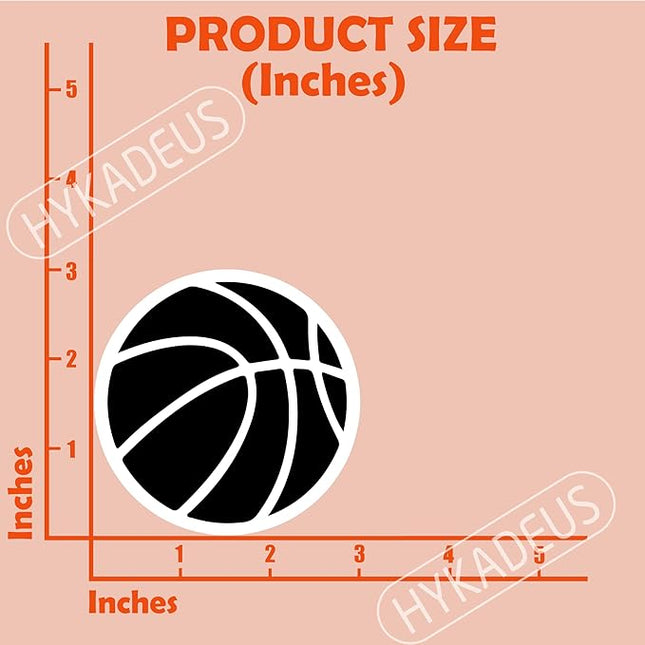 (3Pcs) Black Basketball Stickers Waterproof Vinyl Basketball Ball Decals for Water Bottle, Tumbler, Phone Case, Poster Board, Laptop, Scrapbooking, Team Players, Coach, 3" x 3"