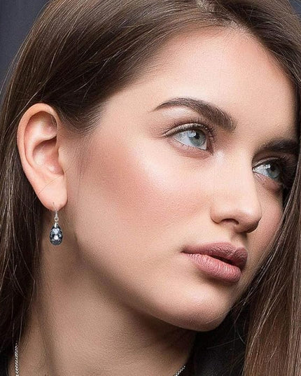 Teardrop Austrian Crystal Drop Dangle Earrings for Women 925 Sterling Silver Hook Hypoallergenic Jewelry