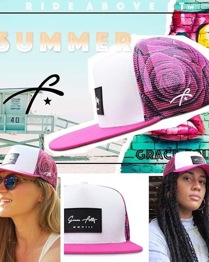 Grace Folly Trucker Hat for Men & Women. Snapback Mesh Caps
