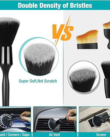 Luscinum Car Interior Duster Detailing Cleaning Gel Brushes Kit, Soft Dust Detail Crevice Brush Slime Putty Cleaner Accessories Tools for Dashboard,Air Vent,Panel,Leather