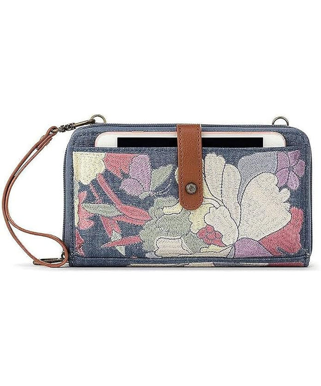 Sakroots Artist Circle Smartphone Crossbody in Coated Canvas, Detachable Wristlet Strap