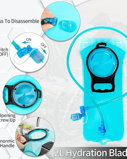 Hydration Backpack with Leak Proof Water Bladder, Lightweight Hydro Water Daypack for Rave, Cycling, Running, Hiking, Climbing