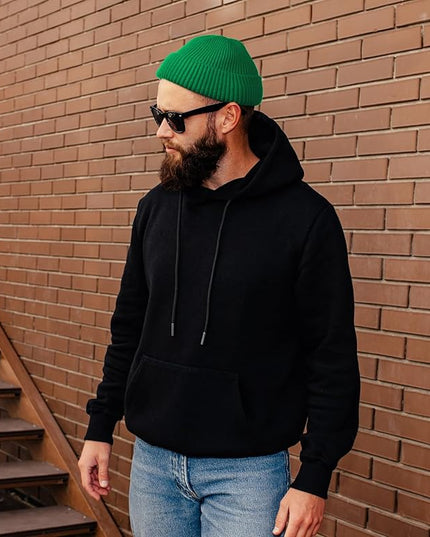 ROYBENS Swag Wool Knit Cuff Short Fisherman Beanie for Men Women, Winter Warm Hats