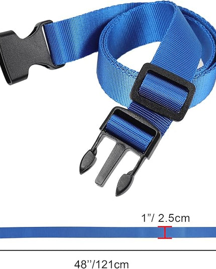Vigorport Utility Straps Quick Release Nylon Backpack Accessory Bag Strap,Adjustable for Hiking,Travel,Outdoor Sports-4 Pack (Blue, 1" W-48 L)