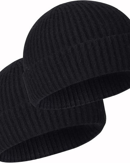 50% Wool Warm Cuffed Swag Knit Short Fisherman Beanie for Men Women Winter Hats Trawler Skull Cap