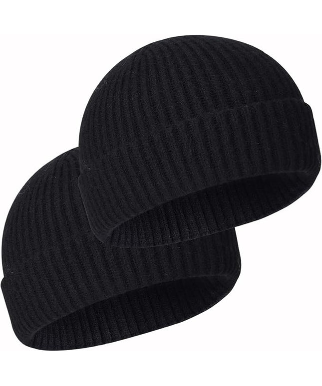 50% Wool Warm Cuffed Swag Knit Short Fisherman Beanie for Men Women Winter Hats Trawler Skull Cap