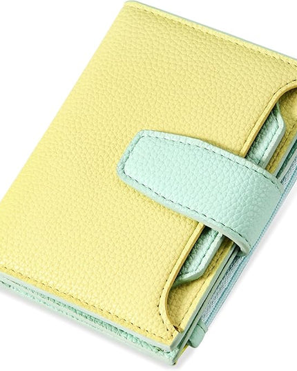 Airkit Small Wallet Women RFID Blocking Soft Leather Bifold Compact Card Holder Wallet for Women with Zipper Coin Pocket 4 ID Window