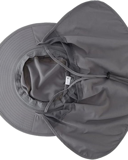 Home Prefer UPF50 Mens Sun Hat with Neck Flap Quick Dry UV Protection Cap Womens Wide Brim Fishing Hat Neck Flap Beach Garden