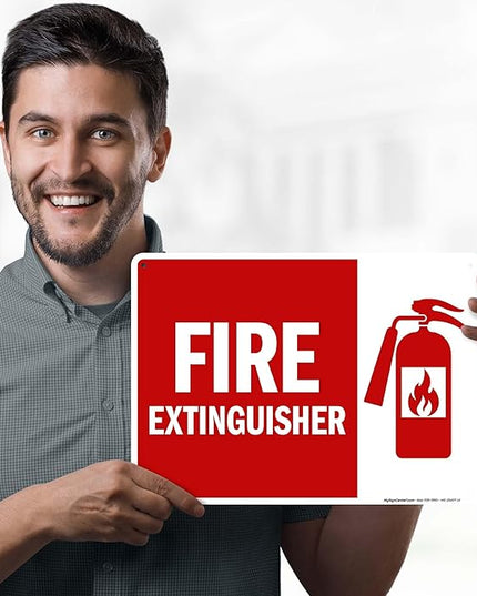Fire Extinguisher Graphic Sign, 10x14 Inches, 55 mil thick HDPS (high density polystyrene), Made in USA by My Sign Center
