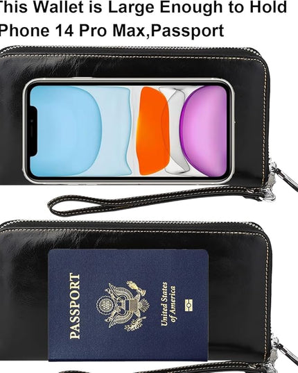 Lavemi Small Compact Women Wallet RFID Blocking Genuine Leather Bifold Purse with ID Windows
