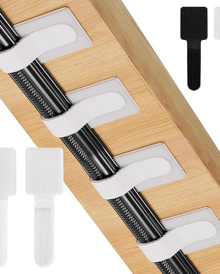 50-Pack Reusable Self-Adhesive Cable Ties Cable Management Adjustable Hook & Loop Straps for Organizing Data Cables, Wires, Headphones Under-Table Cord Management for Home, Office