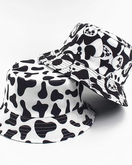 Mashiaoyi Unisex Print Double-Side-Wear Reversible Bucket Hat