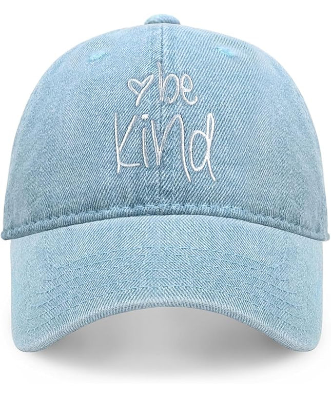 CHOK.LIDS Be Kind Trendy Womens Baseball Cap Unisex Fashion Cotton Polo Style Fun Inspirational Saying Seasonal Headwear