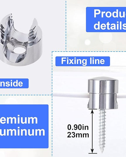 5 Sets Charger Holders for Cords, Silver Adjustable Cable Anchor Holders, Adhesive Metal Cord Clips, Cable Management Wire Organizers for Desk, Office, Nightstand