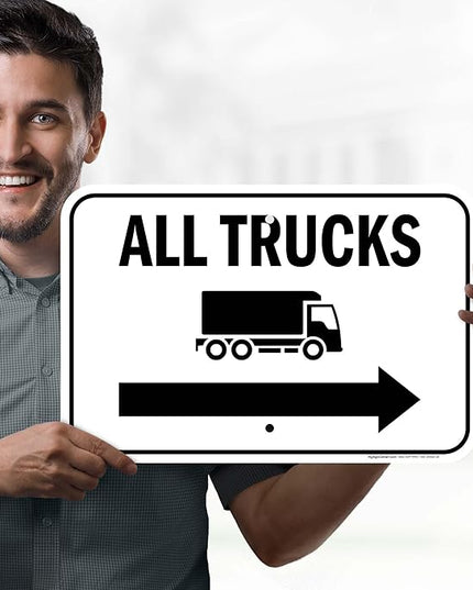 All trucks With Right Arrow Sign, 12x18 Inches, Rust Free .063 Aluminum, Fade Resistant, Made in USA by My Sign Center
