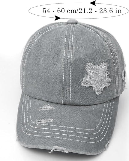 YeeHeen Ponytail Baseball Cap for Women High Messy Bun Caps Washed Cotton Hats