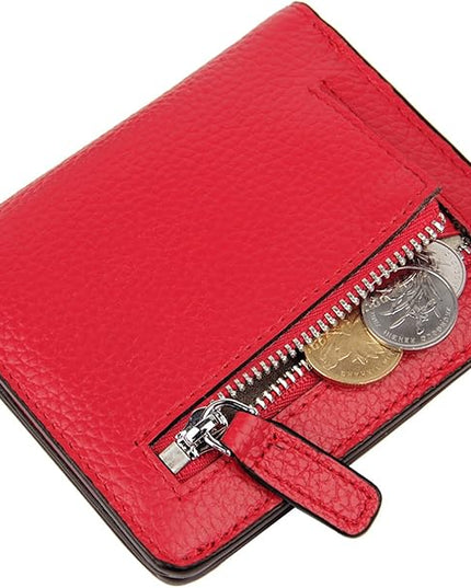 AINIMOER Small Leather Wallet for Women, Ladies Credit Card Holder RFID Blocking Women's Mini Bifold Pocket Purse