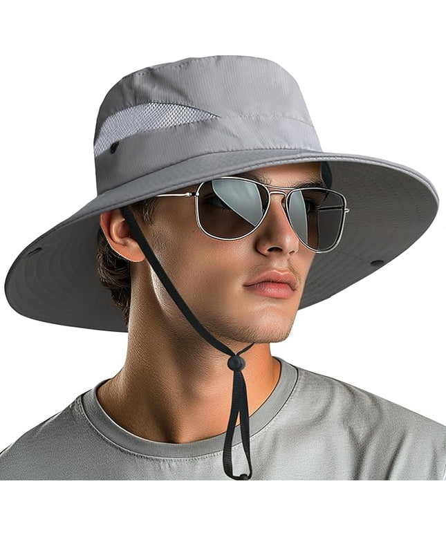 NPQQUAN Sun Hats for Men Women with Neck Flap UPF 50+ UV Protection Wide Brim Bucket Hat Safari Hiking Fishing Hats