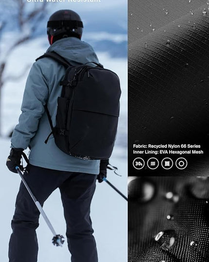 BlackVoyage Vortex Vacuum Seal Travel Backpack 60L Expandable Air Compression System Water Resistant TSA Lock Carry-On Suitcase Luggage Black AERO - Vacuum Pump Included